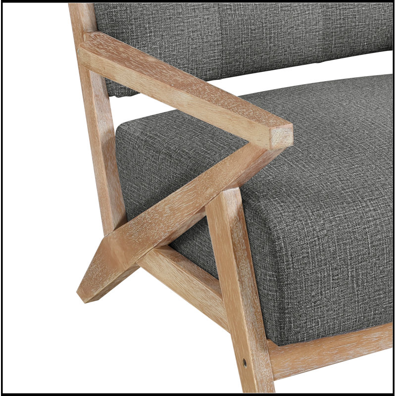 Fauteuil capitonné en tissu foncé, Gris foncé