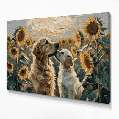 Dogs Golden Retriever Brown Canvas Wall Art