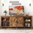 70" Farmhouse Sliding Barn Door TV Stand for TVs Up to 80" TVs, Entertainment Center Console Table with Adjustable Shevles-874423863-874423861