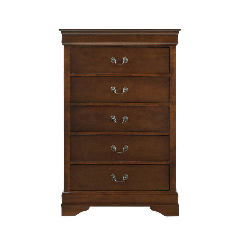 Commode 5 tiroirs Traditional, Brun