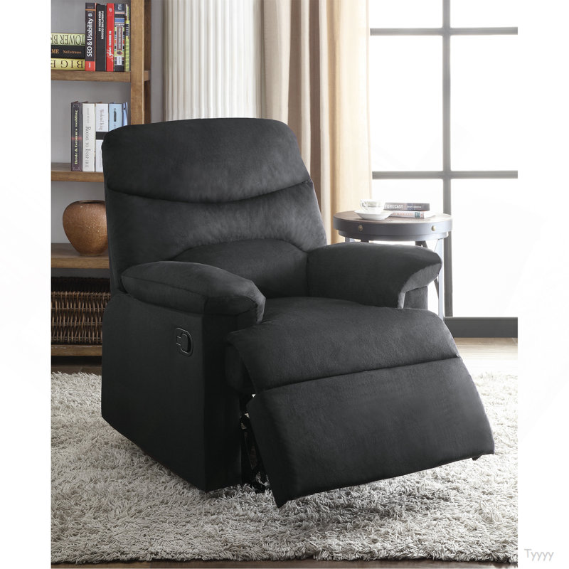 Fauteuil inclinable avec accoudoirs coussinés, Noir