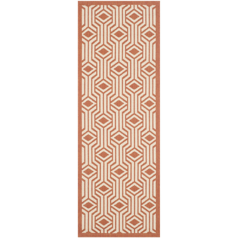 Soldado Looped Orange/Beige Indoor/Outdoor Rug, Runner 69 x 201 cm