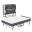 Lit large et pliable avec tête de lit réglable, lit escamotable très long pour les personnes de grande taille, matelas en mousse à mémoire de forme, lit d'invité robuste sur roulettes, lit spacieux