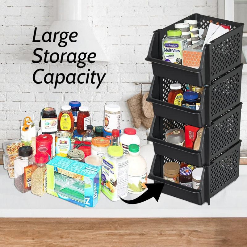 Rebrilliant Plastic Decorative Bin, Black
