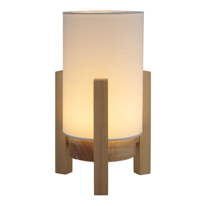Bulman Wood Standard Table Lamp Lamp, 25cm H x 15cm W x 15cm D, Wood, White