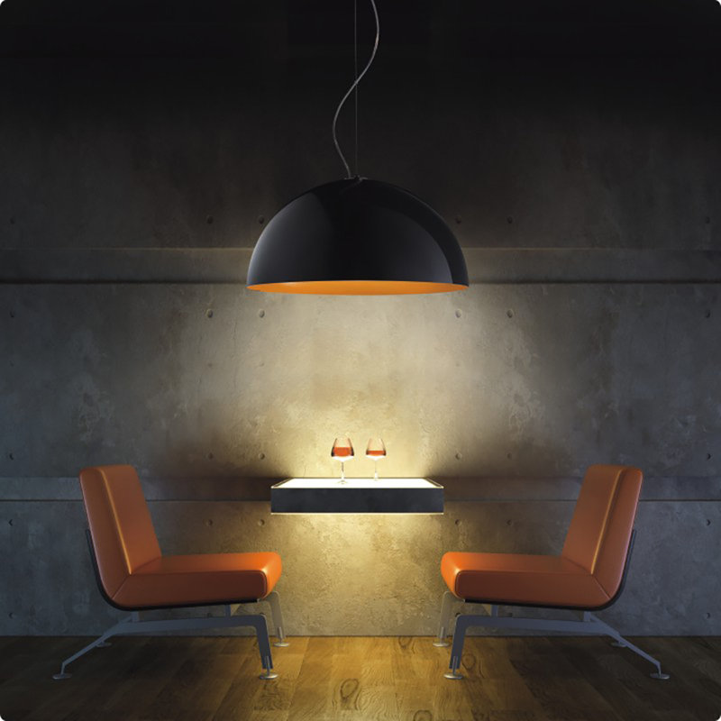 Anke 1-Light Single Dome Pendant, White, 19.5" Diameter/100W Incandescent