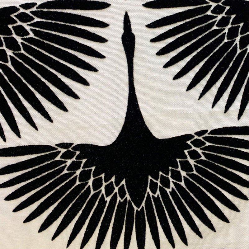 Coussin décoratif de luxe à motif de cygne noir Plutus, 26 po x 26 po