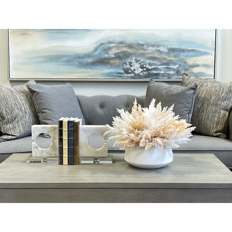 Faux Pampas Grass Grass in Ceramic Vase