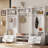 4-In-1 Detachable Hall Tree With Storage And 7 Hooks, Multiple Functions Hallway Coat Rack With Storage Drawers And Cabinet, White  Shoe Bench For Entryway Hallway-1211290870