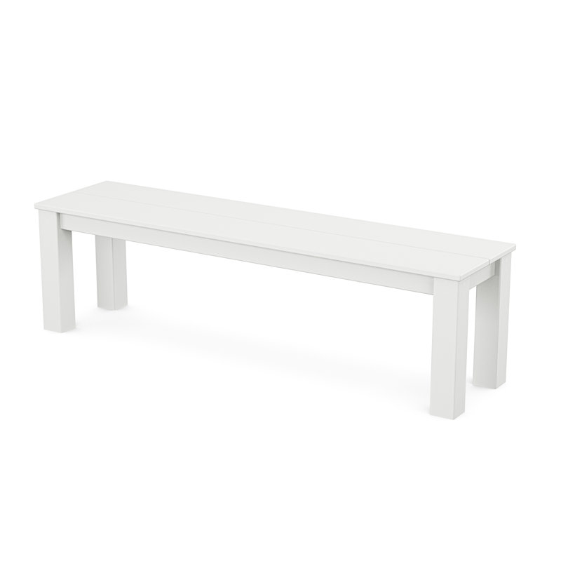 TREX Outdoors Parsons Outdoor Bench, White, 17" H x 60" W