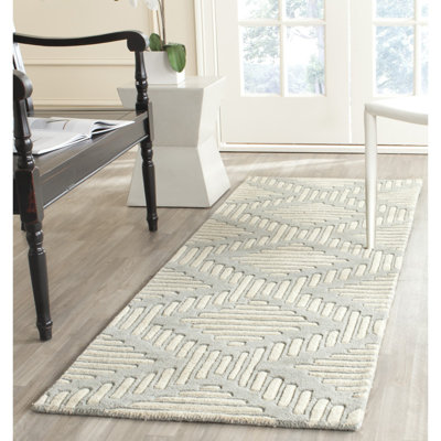 Tapis gris / ivoire en laine touffeté à la main Hardouin