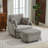 Upholstered Swivel Chair With Storage Ottoman-102361025