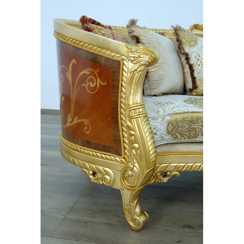 Sofa, Gold, 44.5" H x 105" W x 37.5" D