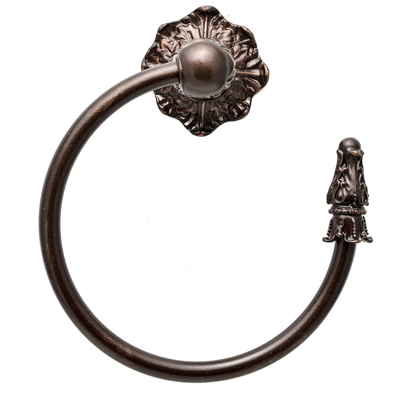 Acanthus swing towel smooth ring right Renaissance style in Gilded Mercury, Silver