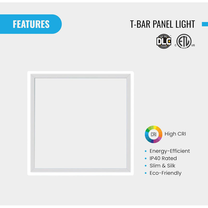 Dimmable Rectangle T-Bar Flat Panel Ceiling Light (Set of 4), 4