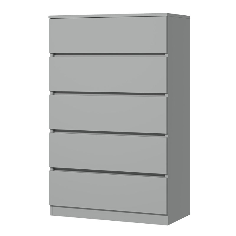 Commode 5 tiroirs Jacolien, Gris