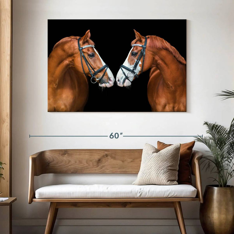 Brampt nez à nez de chevaux, H 32 po x l 48 po