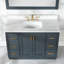 Ensemble de meuble-lavabo simple l 48 po avec plateau en pierre et miroir Gazsi-247107405