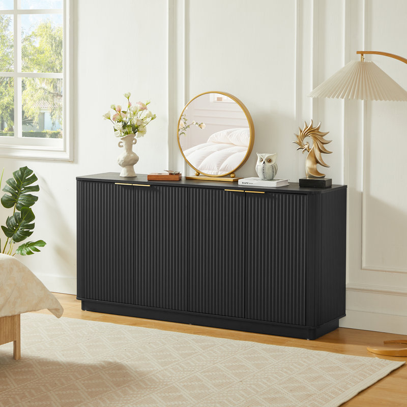 Buffet moderne en bois Bralen, Noir