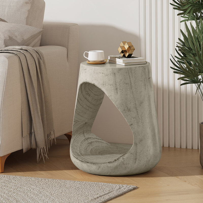 Table d'appoint, texture semblable au bois, Gris