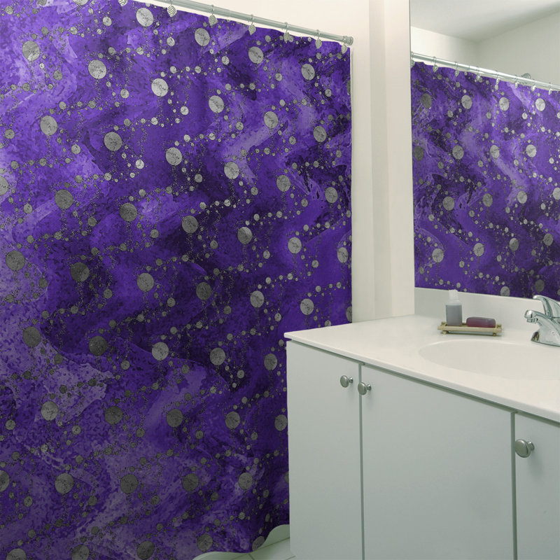 Rideau simple en planètes et étoiles, Mauve