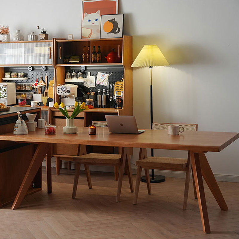 Brown Rectangular Solid Wood Dining Table, 29.53"H x 62.99"L x 31.5"W