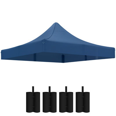 Toit de rechange de 3 m x 3 m pour tente pliante avec 4 sacs de sable