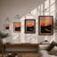 Golden Sunset Over Hills Modern - Print-621536463-621536462