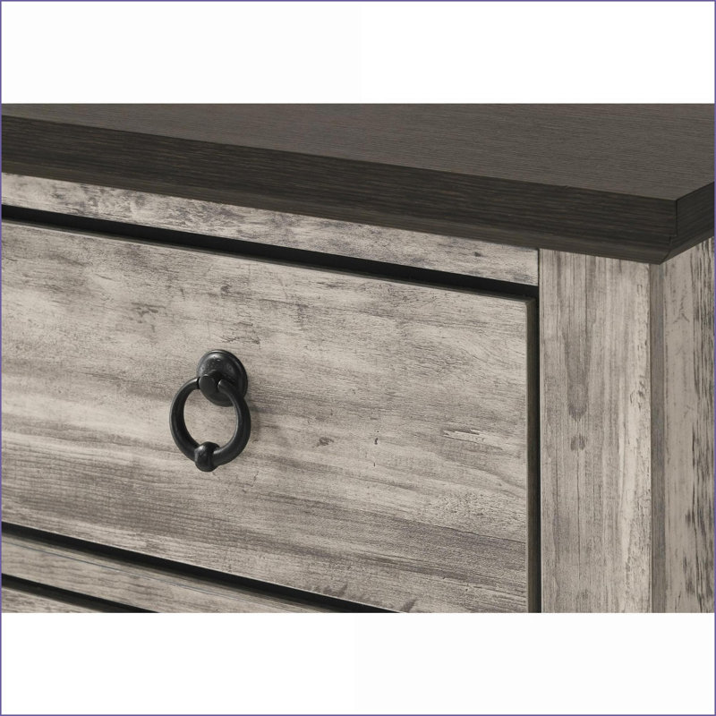 Table de chevet 2 tiroirs Rustic Grey
