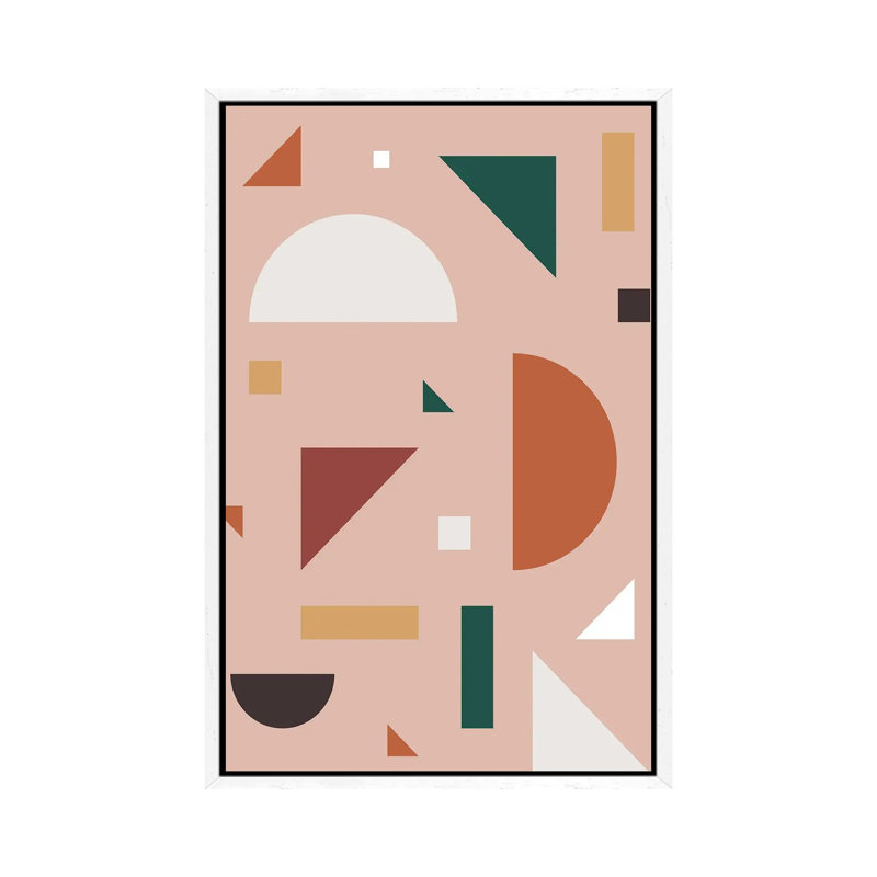 Abstract Geometric XXX - Print on Canvas, 152.5 cm H x 101.5 cm W, White Framed
