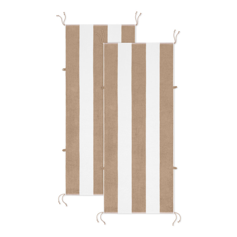 Arkwright Tie & Dry Beach Towel (2 Pack), 30x70, White Pepper
