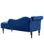 Chaise longue avec pieds en bois massif en velours, boutons, bleu, garniture cloutée - pour plus de confort-118281092
