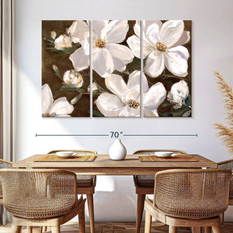 Harnek White Chocolate Blooms II, 42" H x 65" W