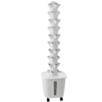 Hydroponic Tower, 50 Pods 10 Tiers Hydroponics Growing System Kit with App Control & Casters, Vertical Home Garden with 20L Water Tank & Pump, Planter for Indoor Herbs, Fruits and Vegetables