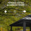 Pavillon de jardin 8 pi 6 pi avec structure en métal - double toit et tablettes pour l'extérieur