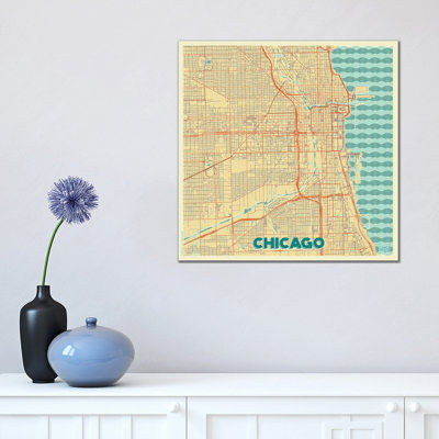 Charlotte Infrared Urban Blueprint Map by Hubert Roguski - Wrapped Canvas Print