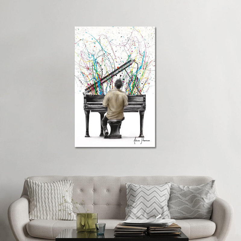 La giclée sur toile tendue The Piano, H 48 po x l 32 po