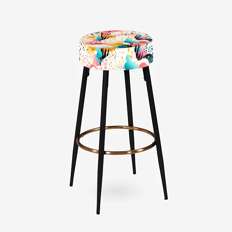 Ensemble de 2 tabourets de bar abstraits futuristes