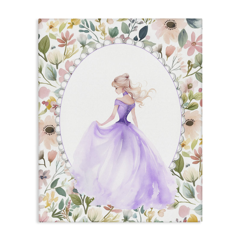 Princesse mauve avec toile perlée, design par Christine Simpson Art, H 48 po x l 36 po
