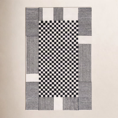 Hertha Hand-Tufted Checkered Wool Rug