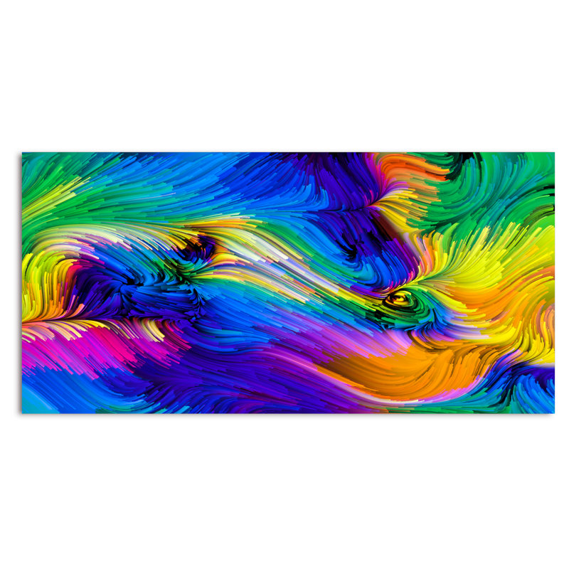 Élégance de la couleur liquide X III - Impression sur toile, H 16 po x l 32 po x P 1 po, Toile tendue