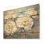 Oeillets beige sur fond bleu I - œillets, art mural sur bois de pin naturel-905821922