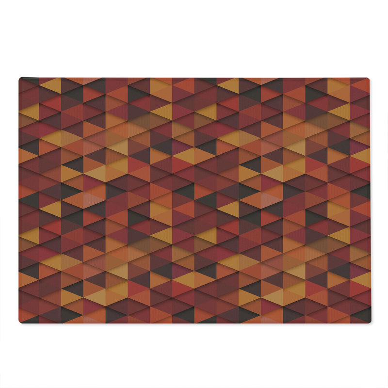 Planche à découper Ambesonne orange grand motif rétro triangle orange et brun