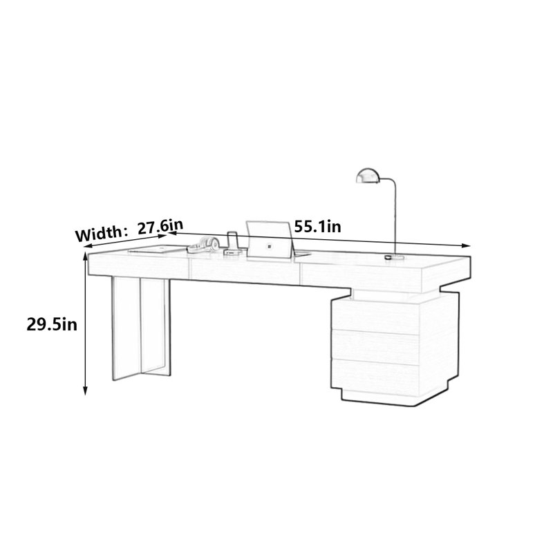 Crider, H 29,5 po x l 55,1 po x P 27,6 po