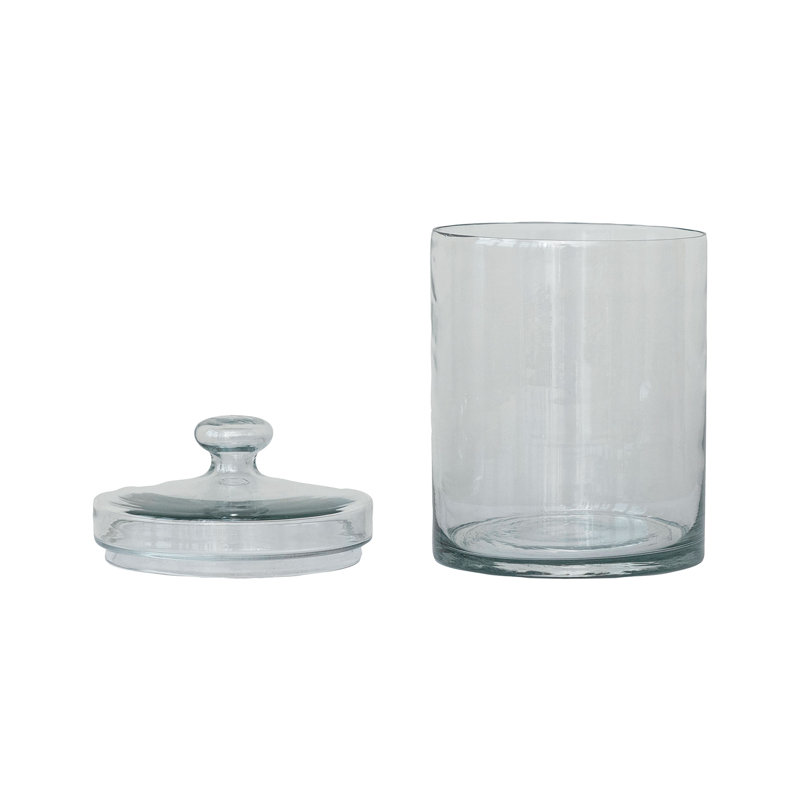 Glass Apothecary Jar, 8.75" H x 5.25" W x 5.25" D