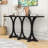 Wooden Console Table with Slender Curved Legs-1830976441