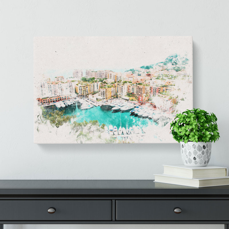 Yachts in Monte Carlo Monaco - Wrapped Canvas, 35cm H x 50cm W x 3cm D