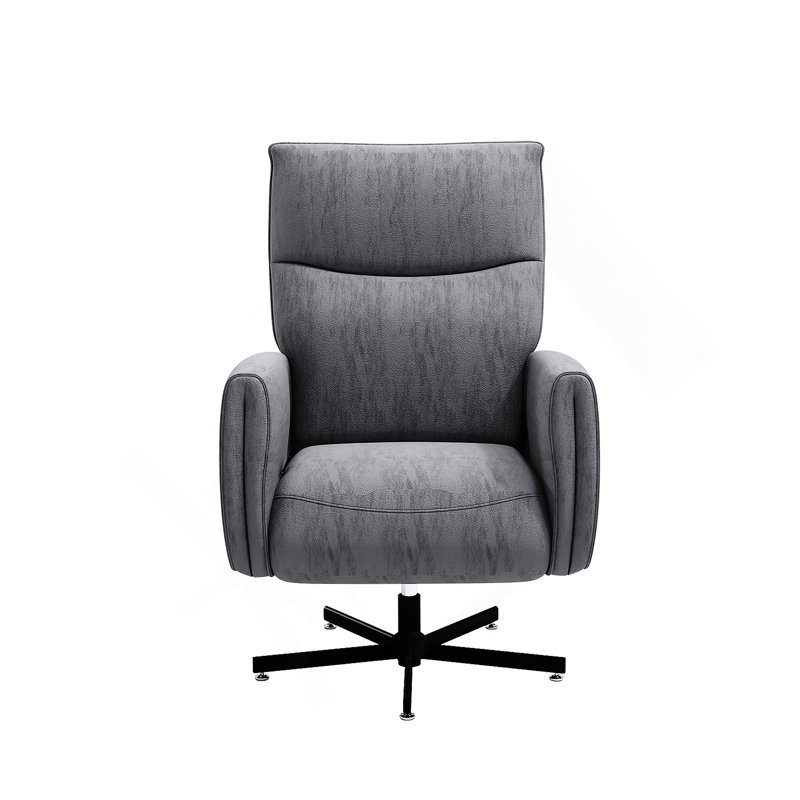 Fauteuil inclinable électrique pivotant, inclinable électrique avec charge USB et de type C, fauteuil d'appoint pivotant en velours pivotant à 360 ° pour le bureau à domicile et le salon, facile à assembler, gris foncé