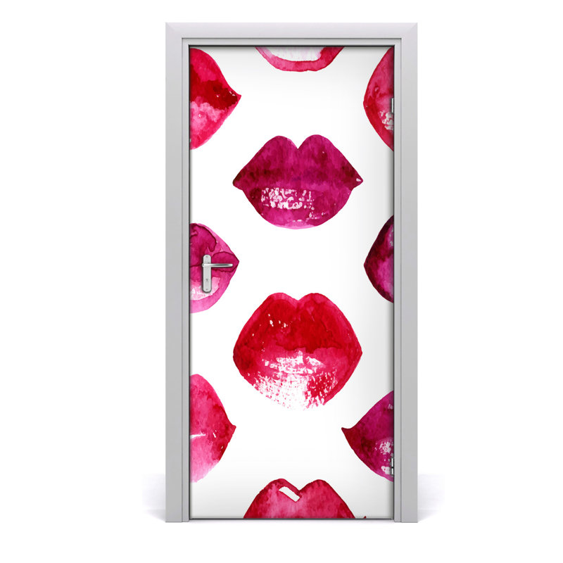 Red Lips Door Decal