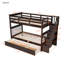 Lit superposé simple au-dessus de simple avec trois tiroirs pour la chambre à coucher, dortoir - Espresso Stairway (Old Sku: LP000309AAP)
